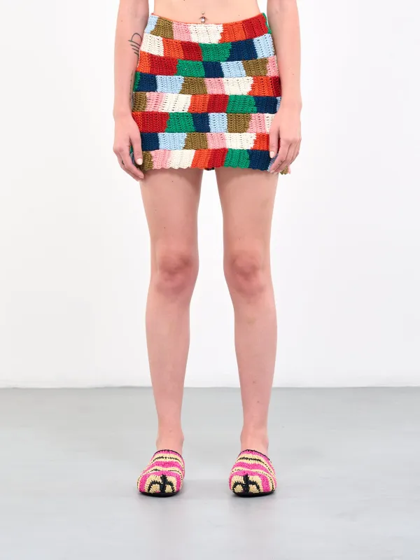 No Vacancy Inn Color-Block Mini Skirt (GOMD0085Q0-UFCB16-00X99-MULTI) made by Marni