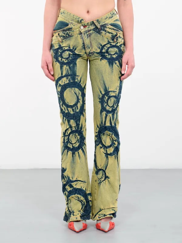 Wheelspin Denim Pants (404A-WHEELSPIN-GREEN-GLOW) sold by lorenzo