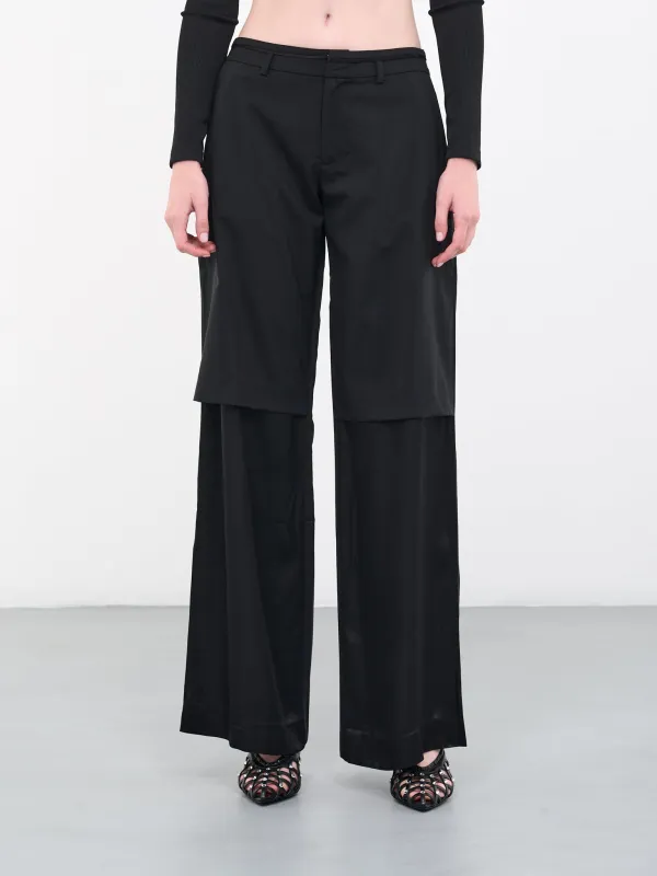 Split Level Trousers (23015002-BLACK) sold by lorenzo