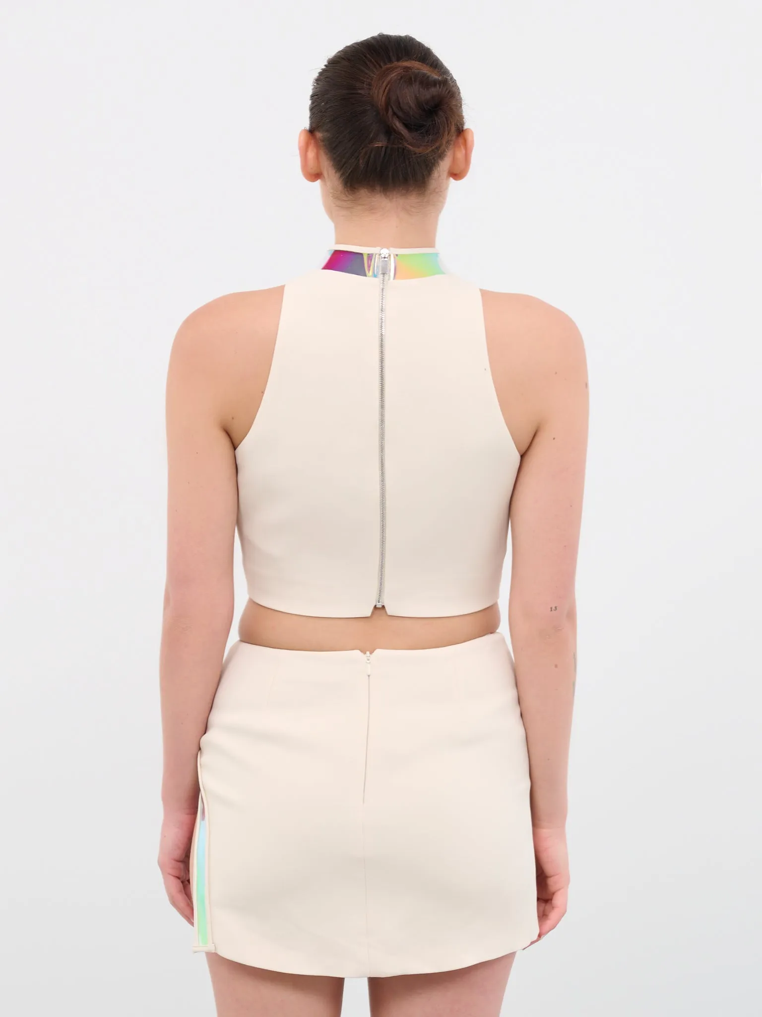 Iridescent Crop Top (78T-ECRU-LIGHT-IRIDESCENT) sold by lorenzo product image thumbnail 3