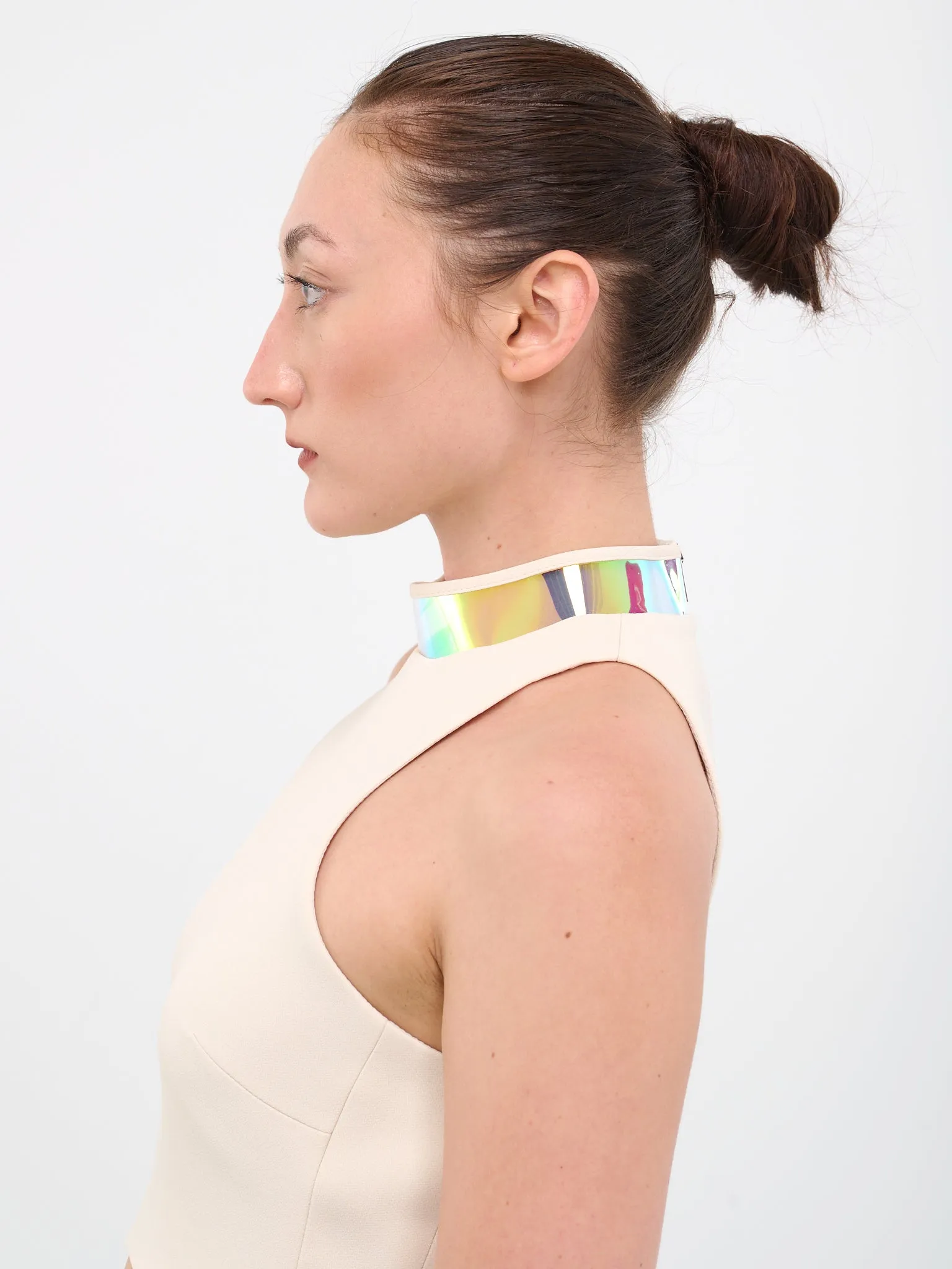 Iridescent Crop Top (78T-ECRU-LIGHT-IRIDESCENT) sold by lorenzo product image thumbnail 5