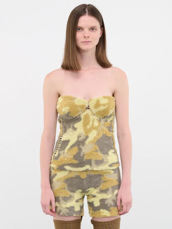 Bustier Knit Top (23TP02-CAMOCORN) sold by lorenzo