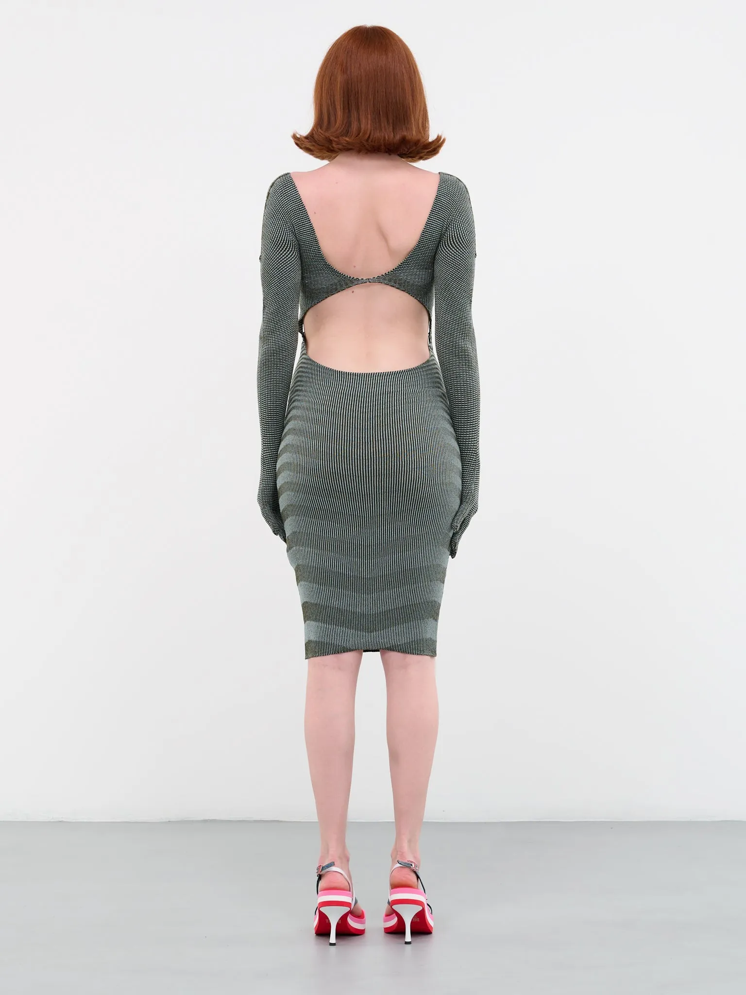 Gloved Knit Dress (23DR02D-LENTICULAR-SEAWEEDO) sold by lorenzo product image thumbnail 3