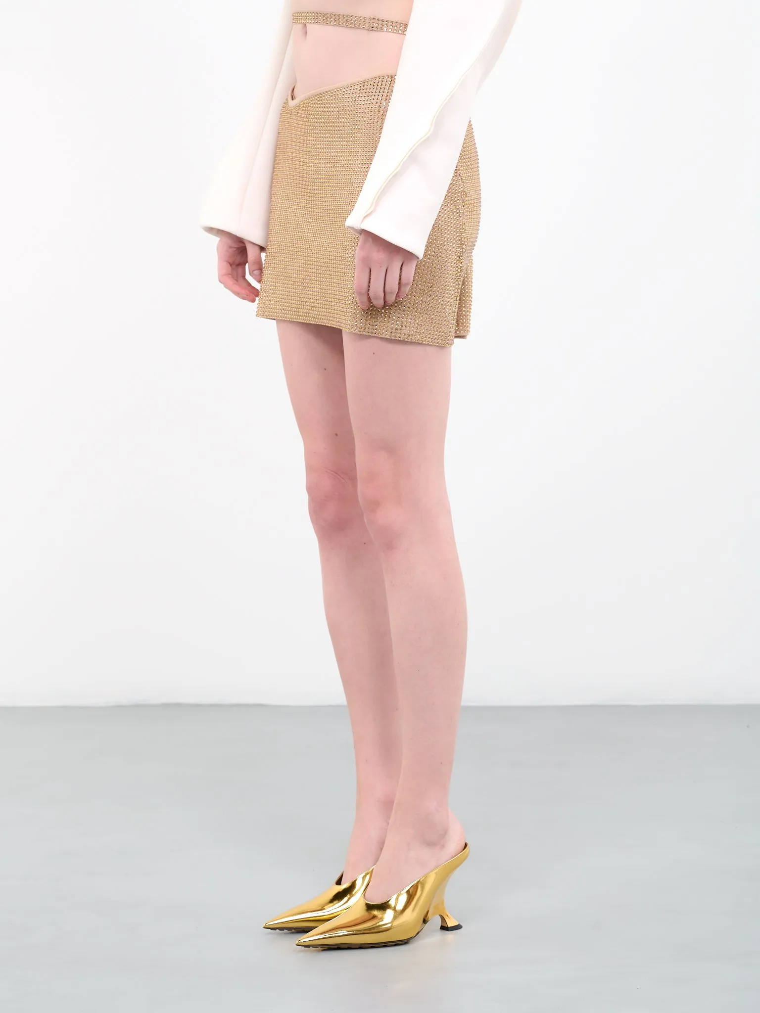 Strass Mini Skirt (SK08135268-0475-001-NUDE) sold by lorenzo product image thumbnail 2