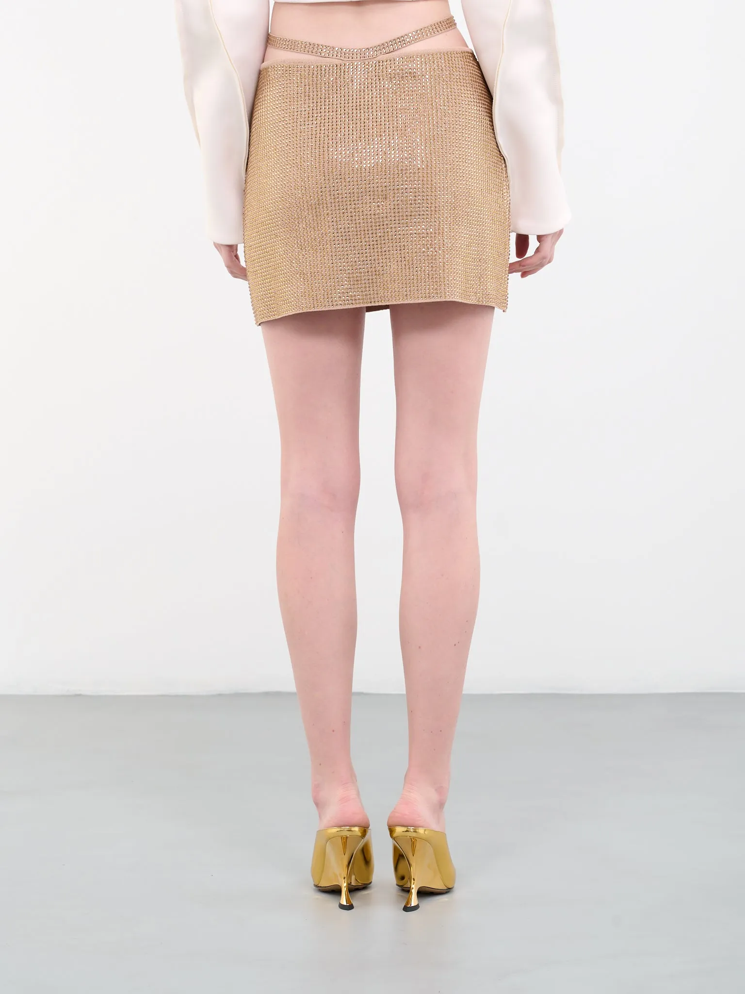 Strass Mini Skirt (SK08135268-0475-001-NUDE) sold by lorenzo product image thumbnail 3