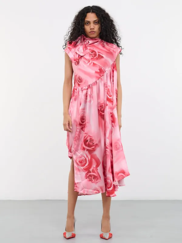 Peneled Shirts Dress (PT03DR04WW-PINK-ROSES) sold by lorenzo