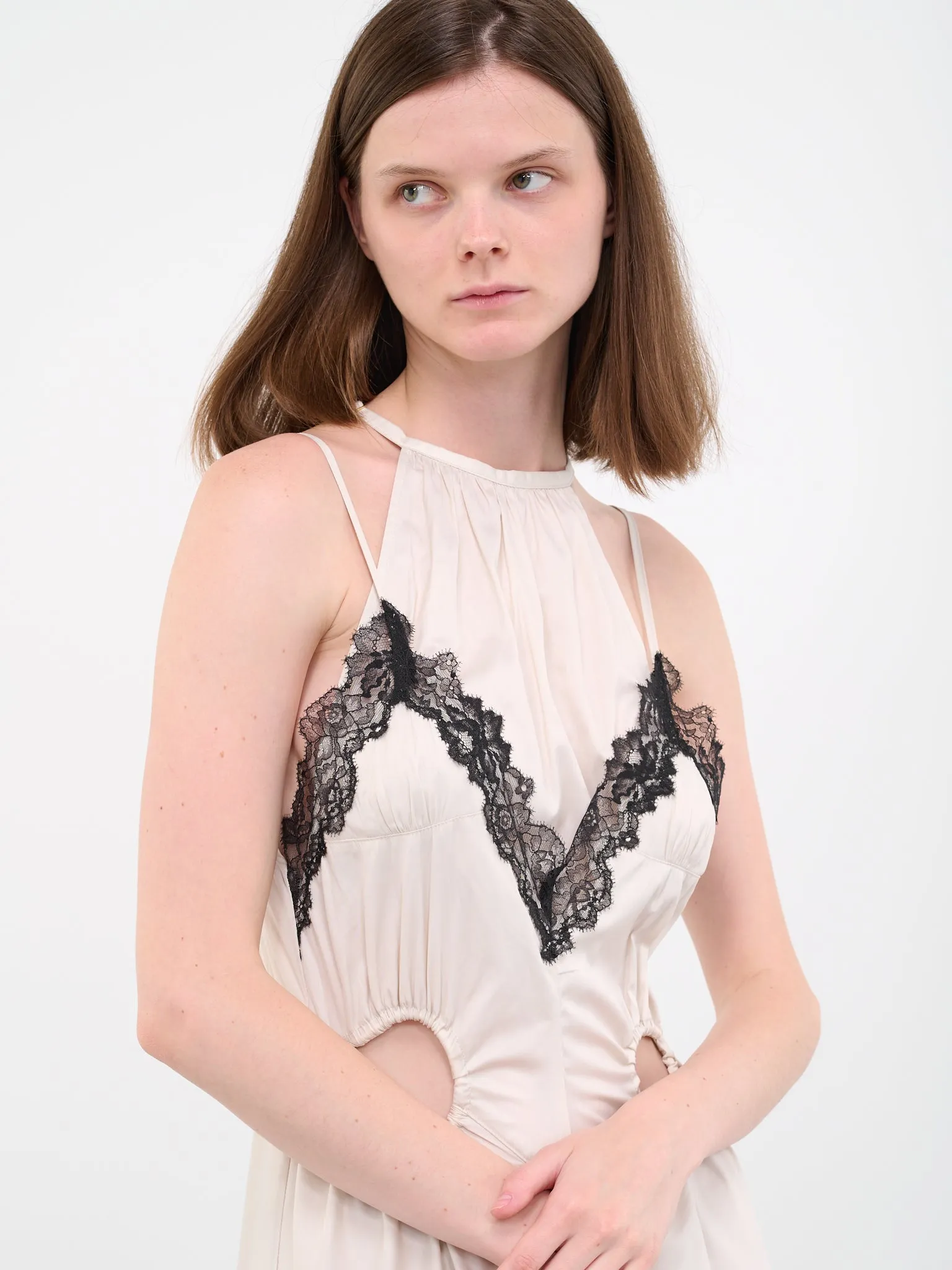 Lace Cut-Out Dress (FTC232-0802-ECRU) sold by lorenzo product image thumbnail 5