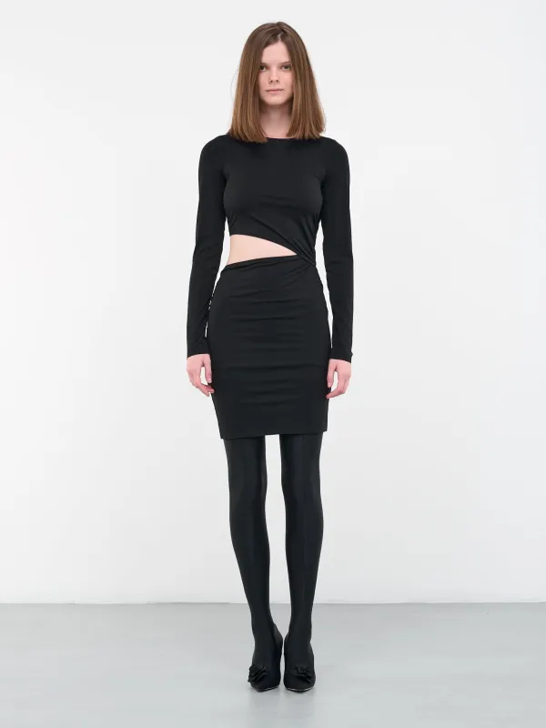 N°21 Asymmetric Cut-Out Dress (53201-BLACK) sold by lorenzo