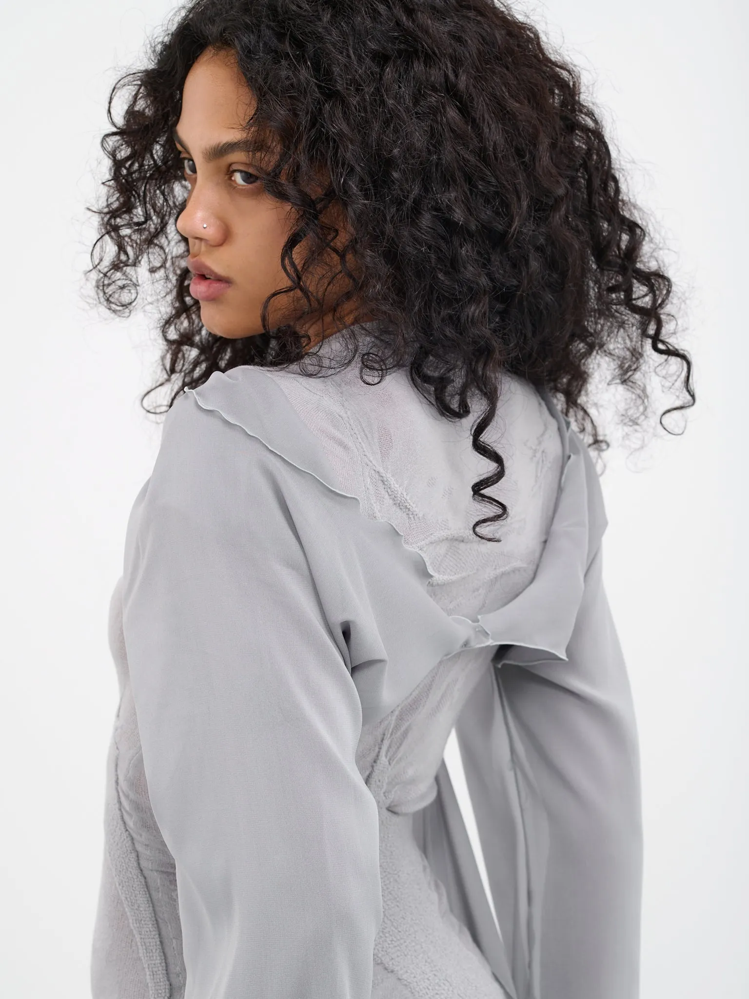 Ruched Knit Bolero Sleeves (01-11-01-06-01-GREY) sold by lorenzo product image thumbnail 5