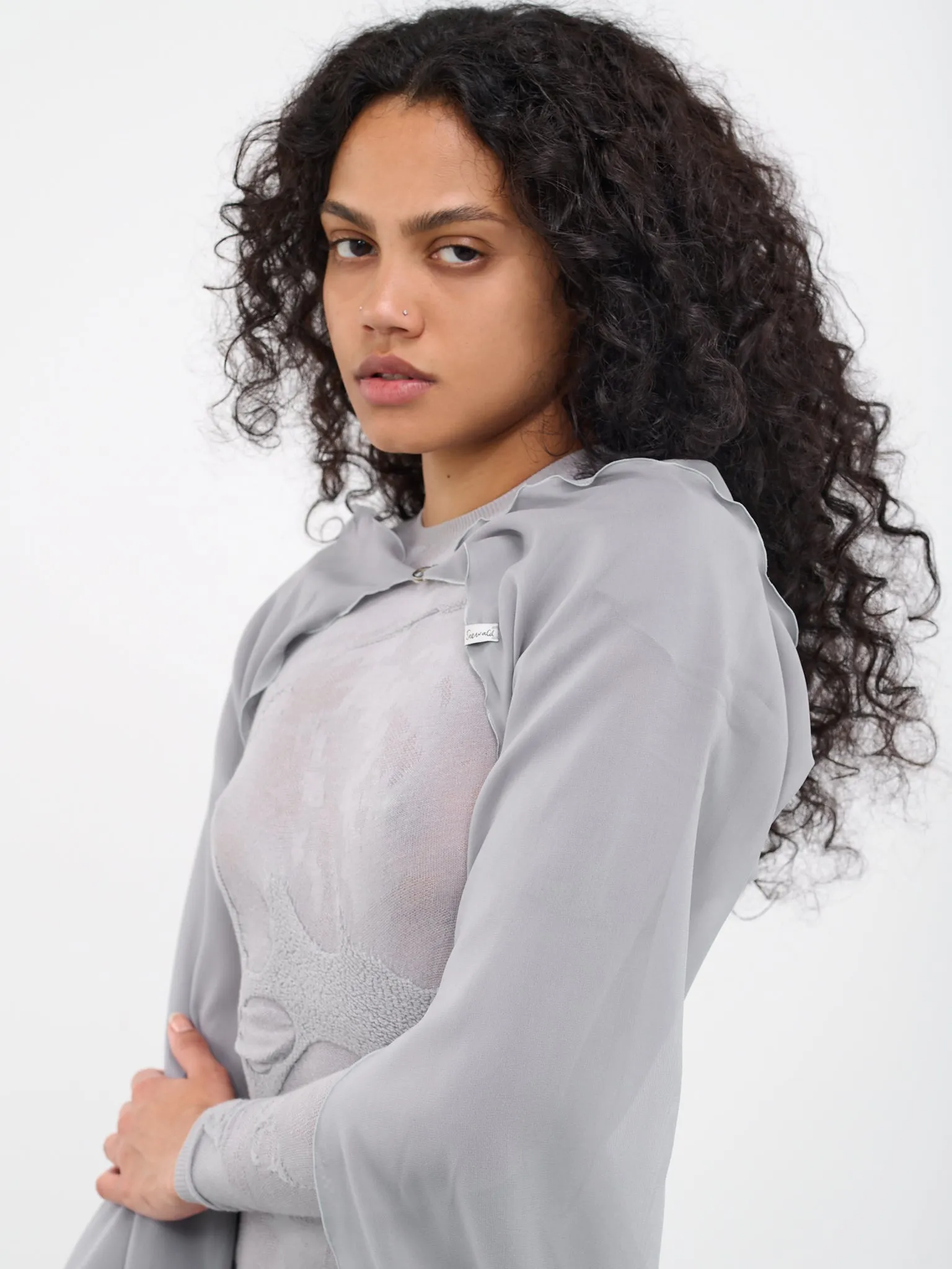 Ruched Knit Bolero Sleeves (01-11-01-06-01-GREY) sold by lorenzo product image thumbnail 4