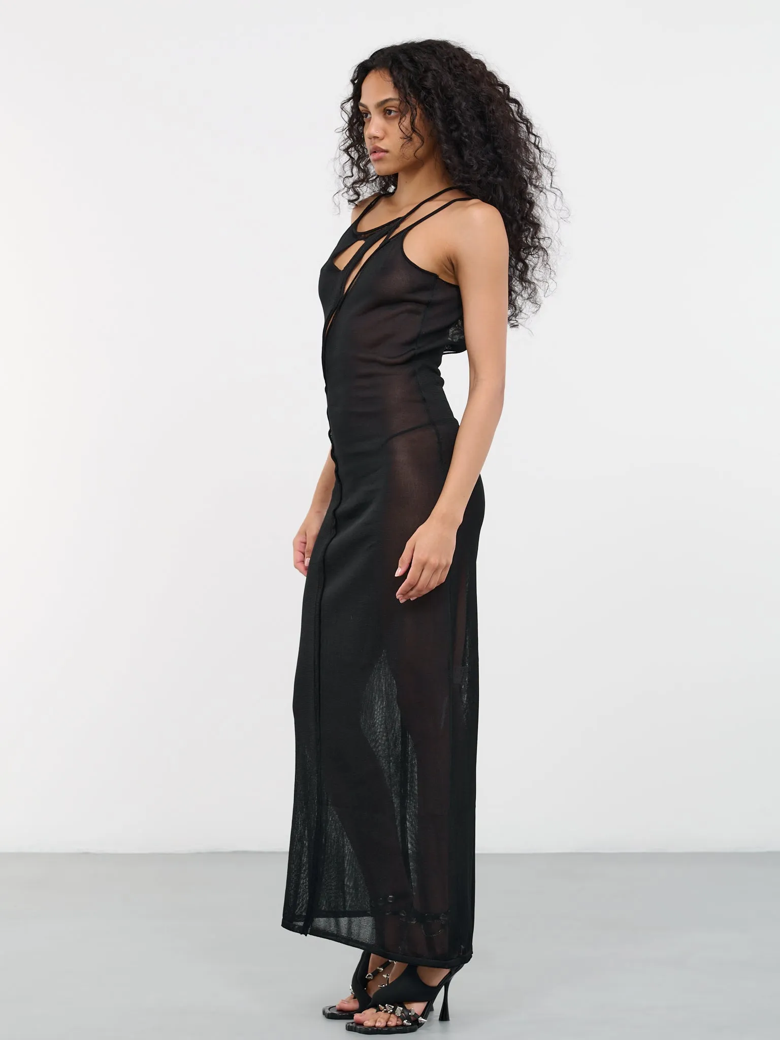 Knit Strap Maxi Dress (705001-BLACK) sold by lorenzo product image thumbnail 2