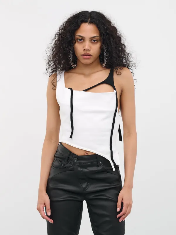 Asymmetric Bustier Top (705501-WHITE) sold by lorenzo