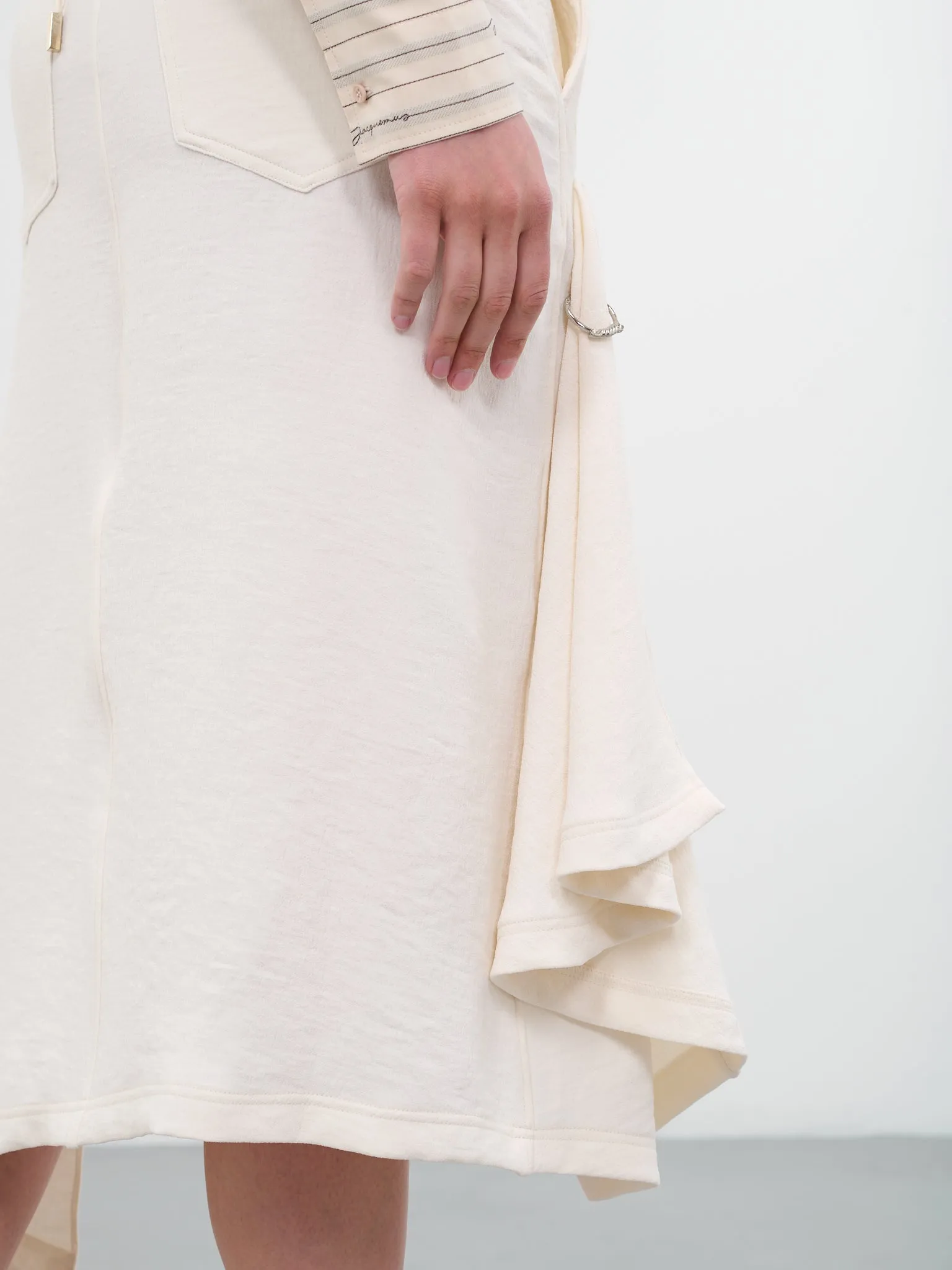 Asymmetric Draped Skirt (SK0134-PG1253-002-OFFWHITE) sold by lorenzo product image thumbnail 4