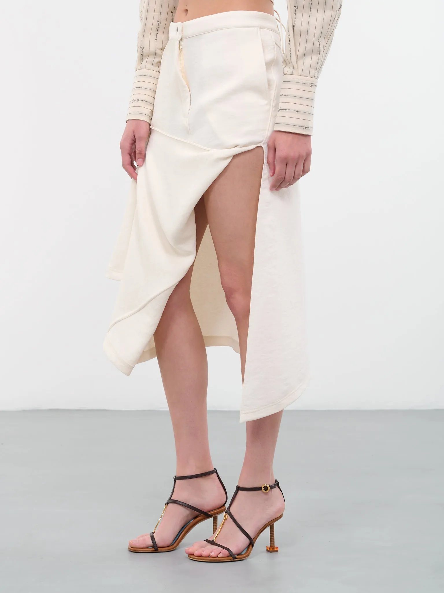 Asymmetric Draped Skirt (SK0134-PG1253-002-OFFWHITE) sold by lorenzo product image thumbnail 2