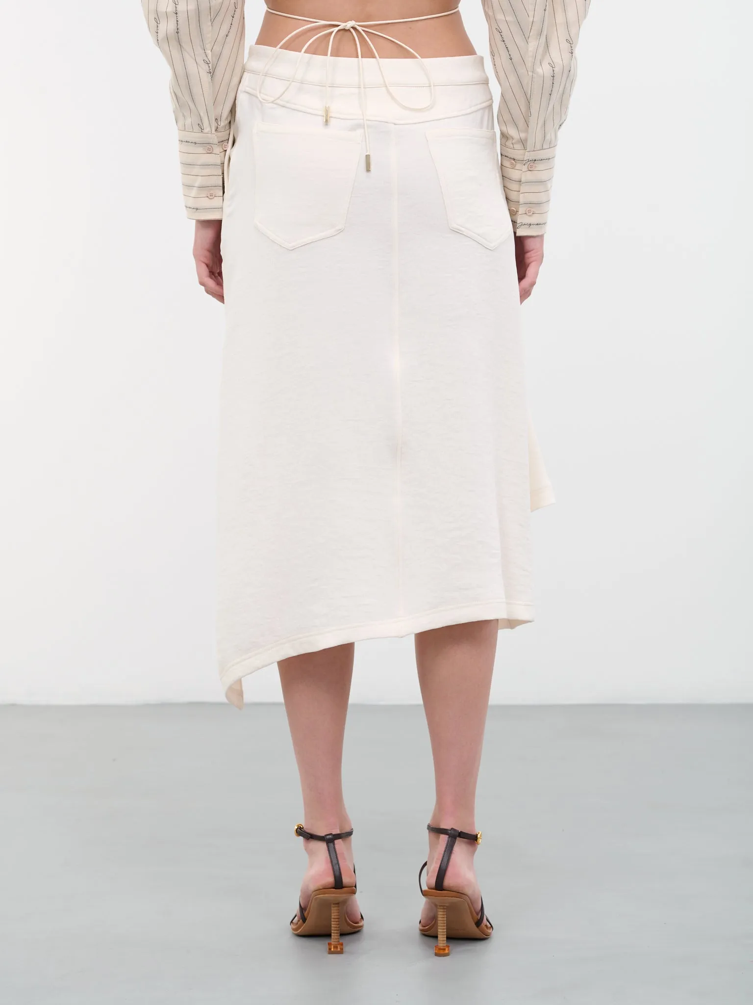 Asymmetric Draped Skirt (SK0134-PG1253-002-OFFWHITE) sold by lorenzo product image thumbnail 3