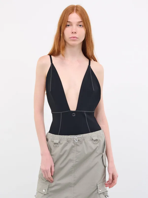 Logo Bodysuit (COPBO04525-BLACK) sold by lorenzo