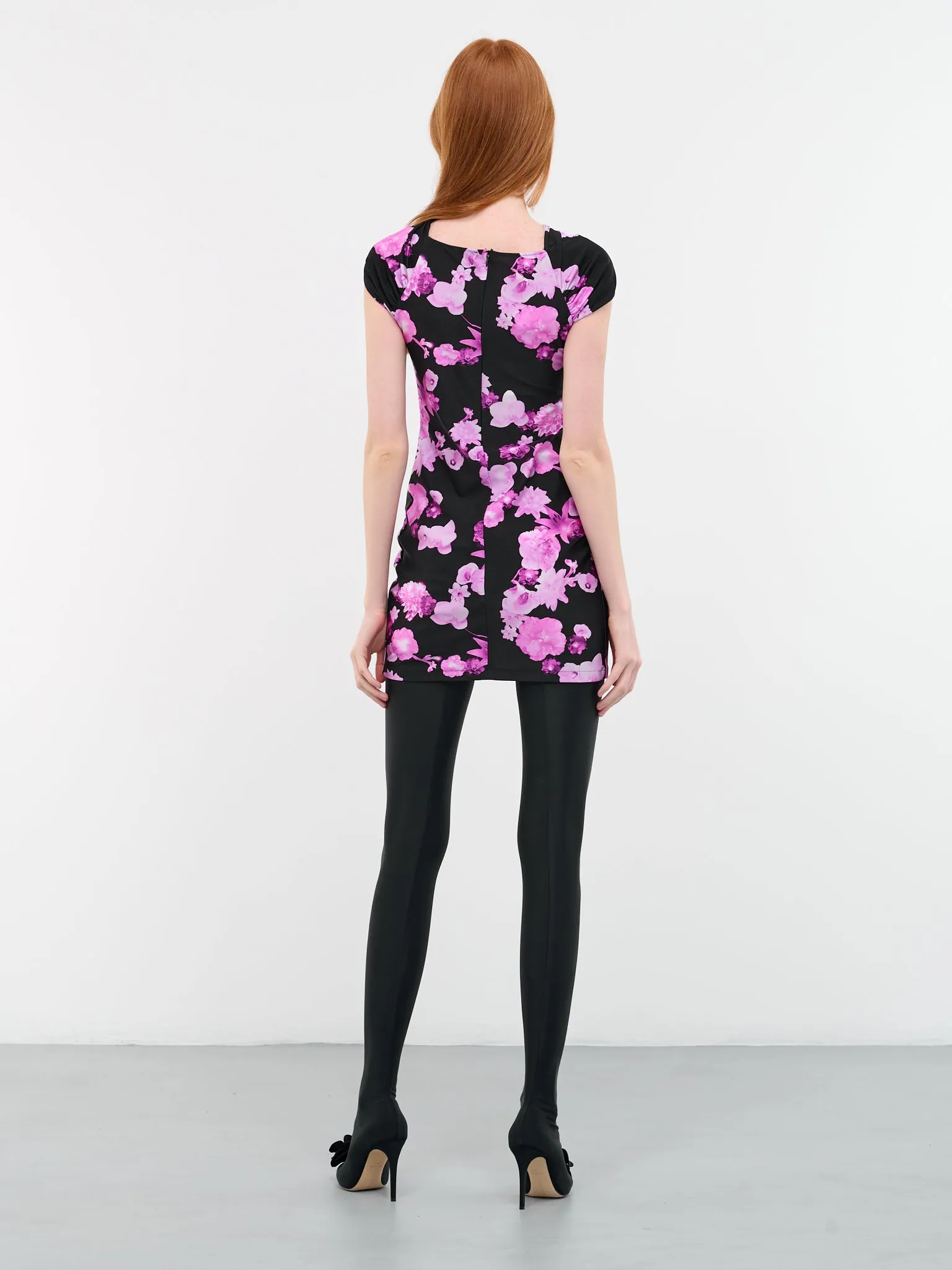 Floral Cut-Out Dress (COPJS18BIS544-PINK-BLACK) sold by lorenzo product image thumbnail 3