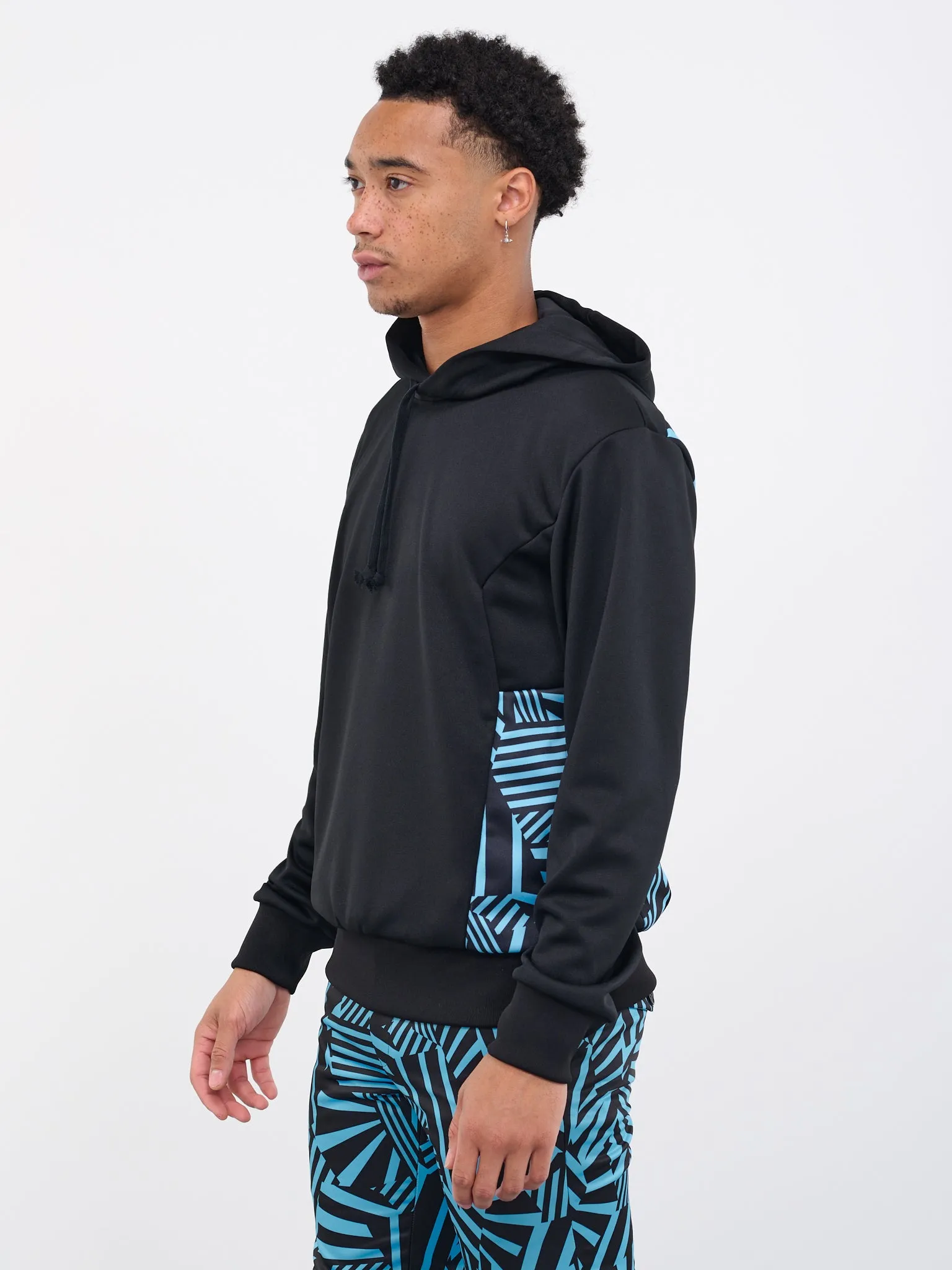 Geometric Tile Hoodie (PK-T016-051-BLACK-BLUE-BLACK) sold by lorenzo product image thumbnail 2