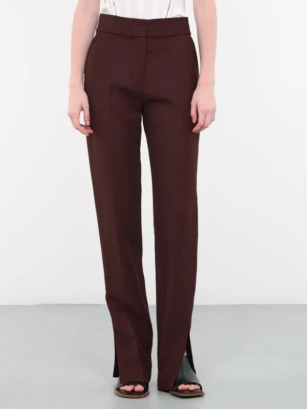 Le Pantalon Tibau (231PA038-1341-880-DARK-BROWN) made by Jacquemus