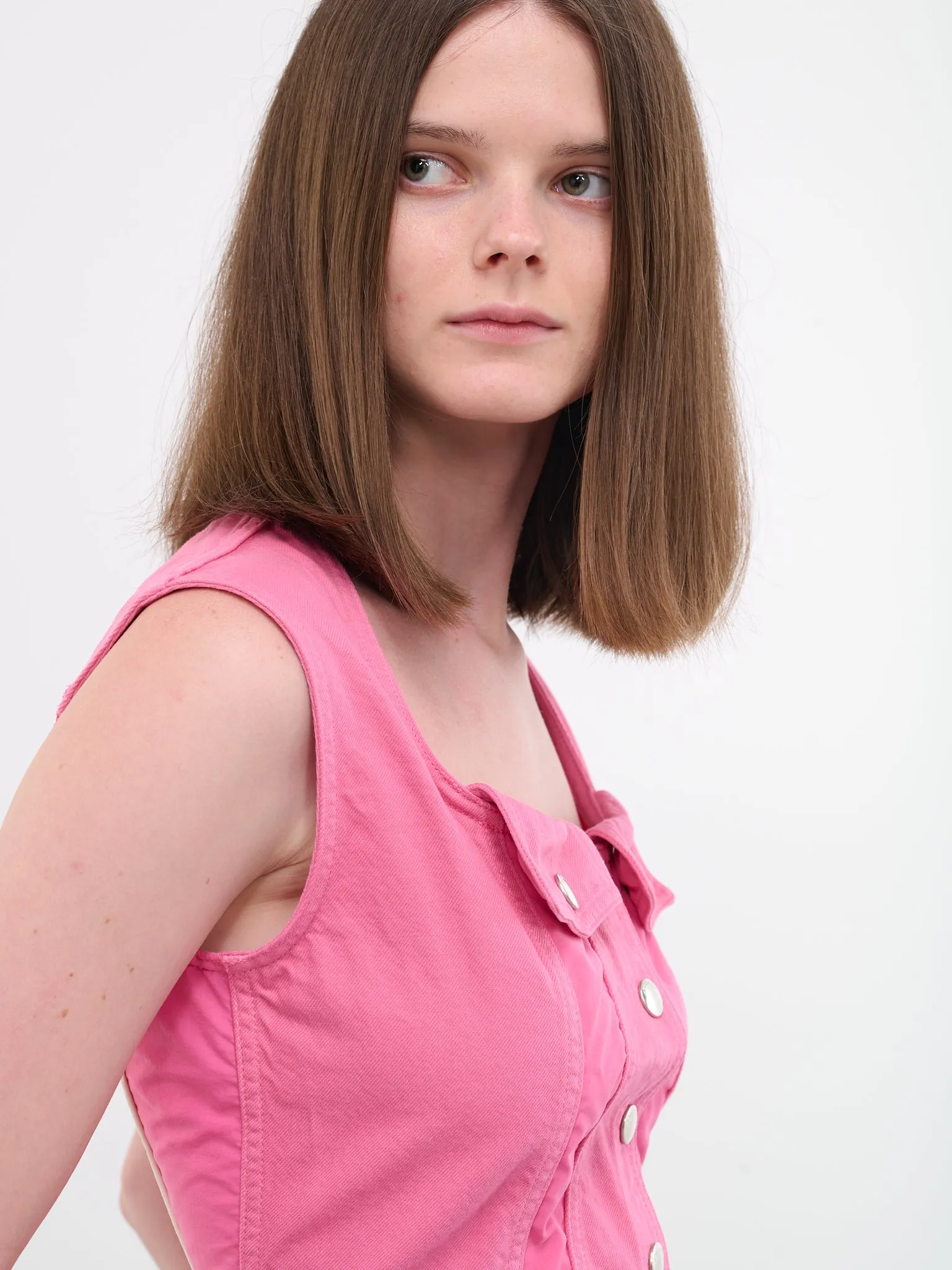 Denim Bustier Top (BWYP008-DEN001-3200-SOLID-PINK) sold by lorenzo product image thumbnail 5