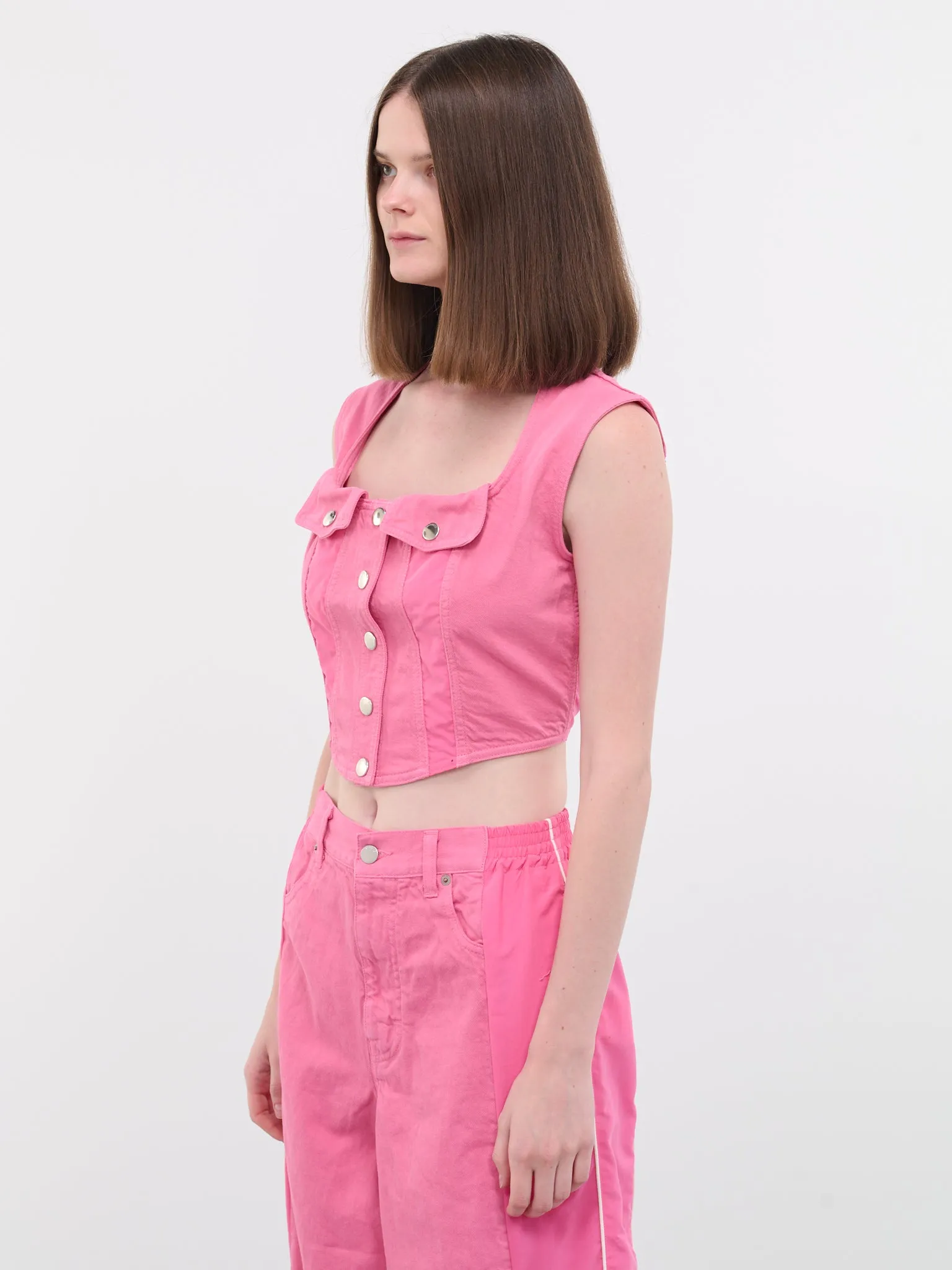 Denim Bustier Top (BWYP008-DEN001-3200-SOLID-PINK) sold by lorenzo product image thumbnail 2