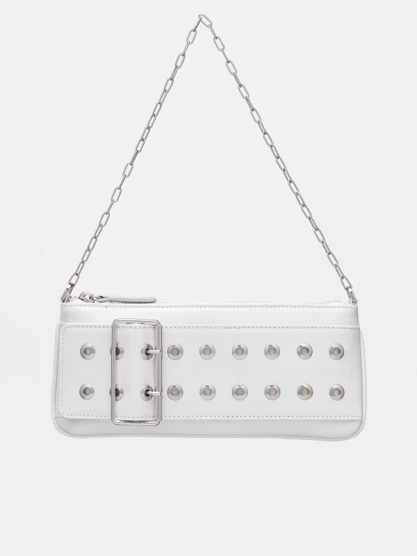 Flat Leather Belt Bag (FLAT-BAG-WHITE-PEARL) made by ABRA