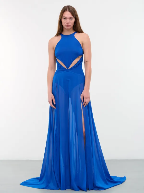 Fluid Maxi Dress (VEWW50001C-421-MEDIUM-BLUE) sold by lorenzo