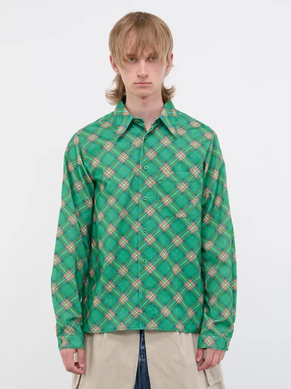 Plaid Shirt (ERL06B007-GREEN-PLAID) sold by lorenzo