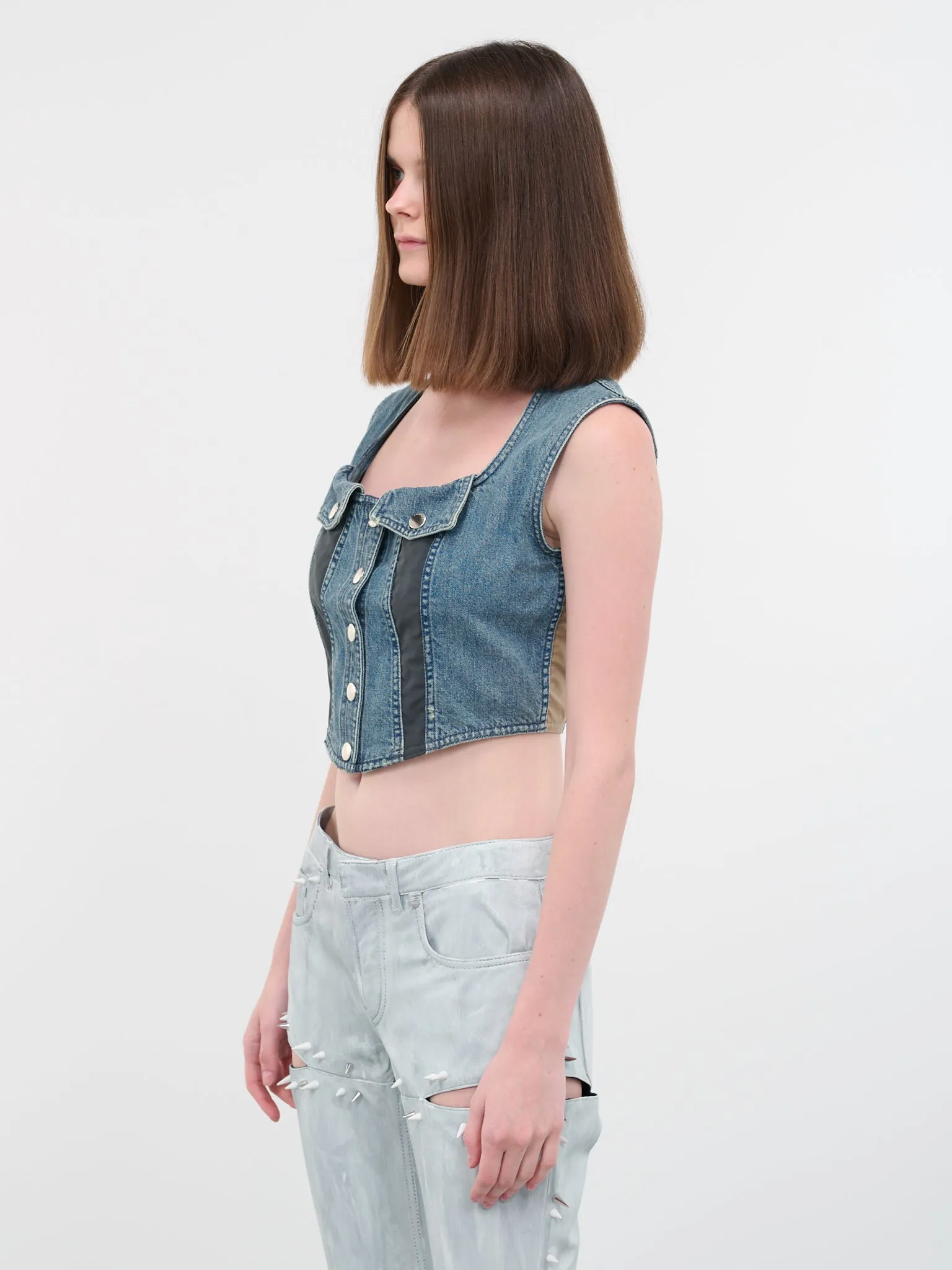 Denim Bustier Top (BWYP008-DEN001-4900-MID-BLUE) sold by lorenzo product image thumbnail 2
