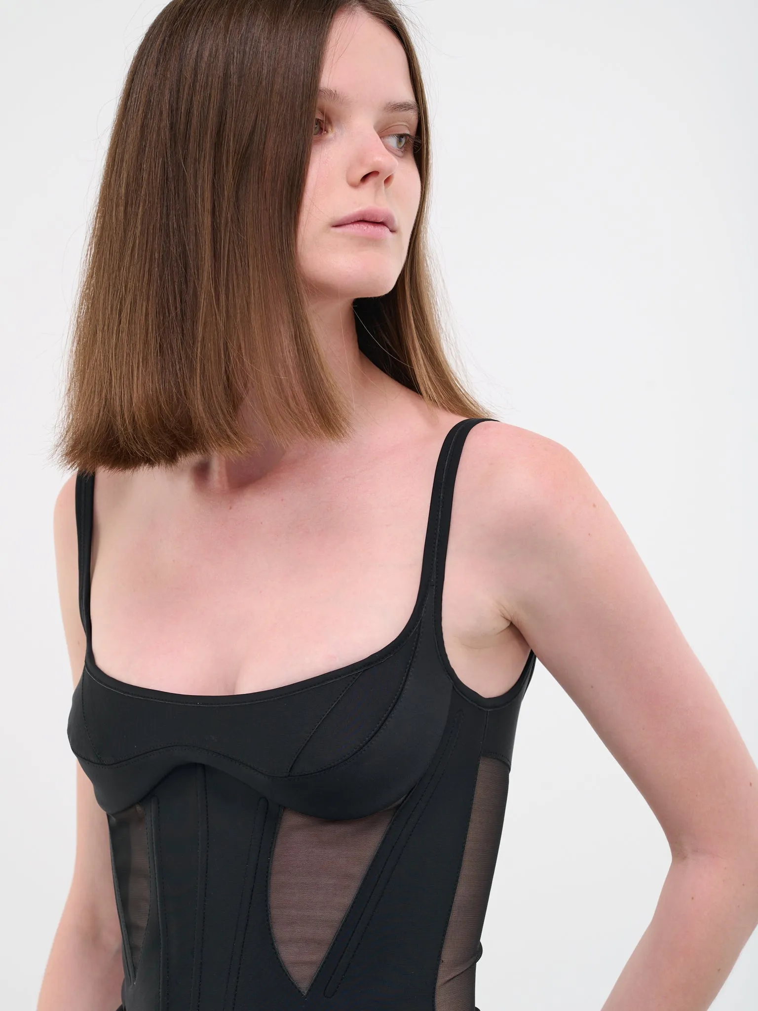 Bonded Illusion Corset (1CT0101691-B1999-BLACK-BIMATER) sold by lorenzo product image thumbnail 4