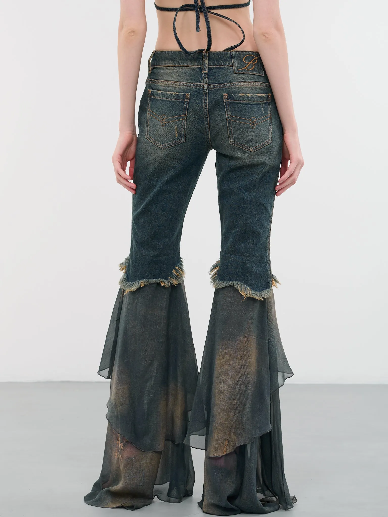 Flounce Chiffon Jeans (4J014A-C6F18-PEACOAT-WARM-SAND) sold by lorenzo product image thumbnail 3