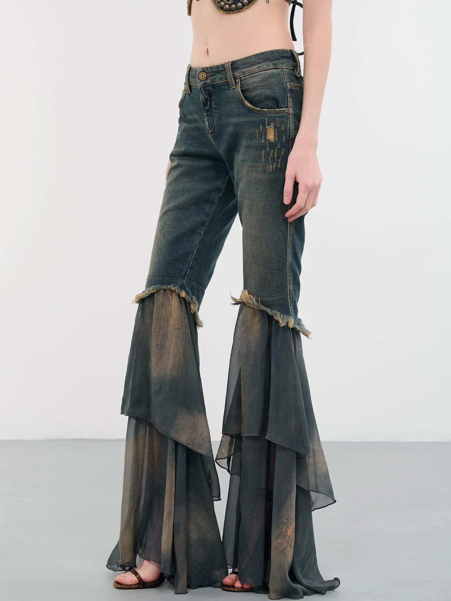 Flounce Chiffon Jeans (4J014A-C6F18-PEACOAT-WARM-SAND) sold by lorenzo product image thumbnail 2