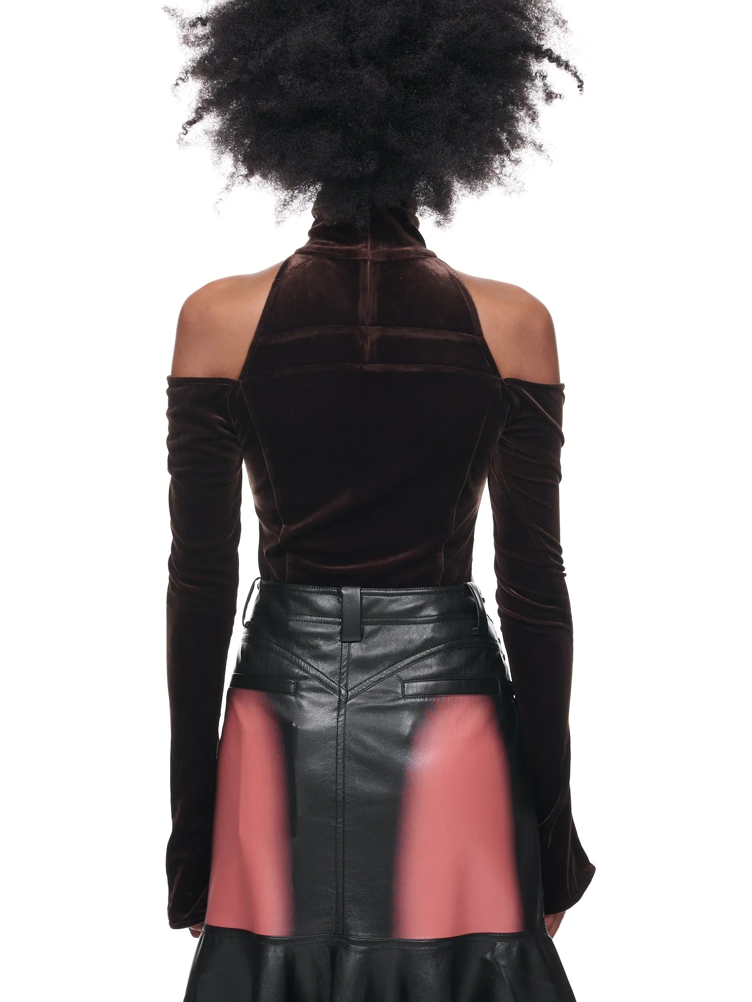 Velvet Bodysuit (BD-04-DKBROWN) sold by lorenzo product image thumbnail 3