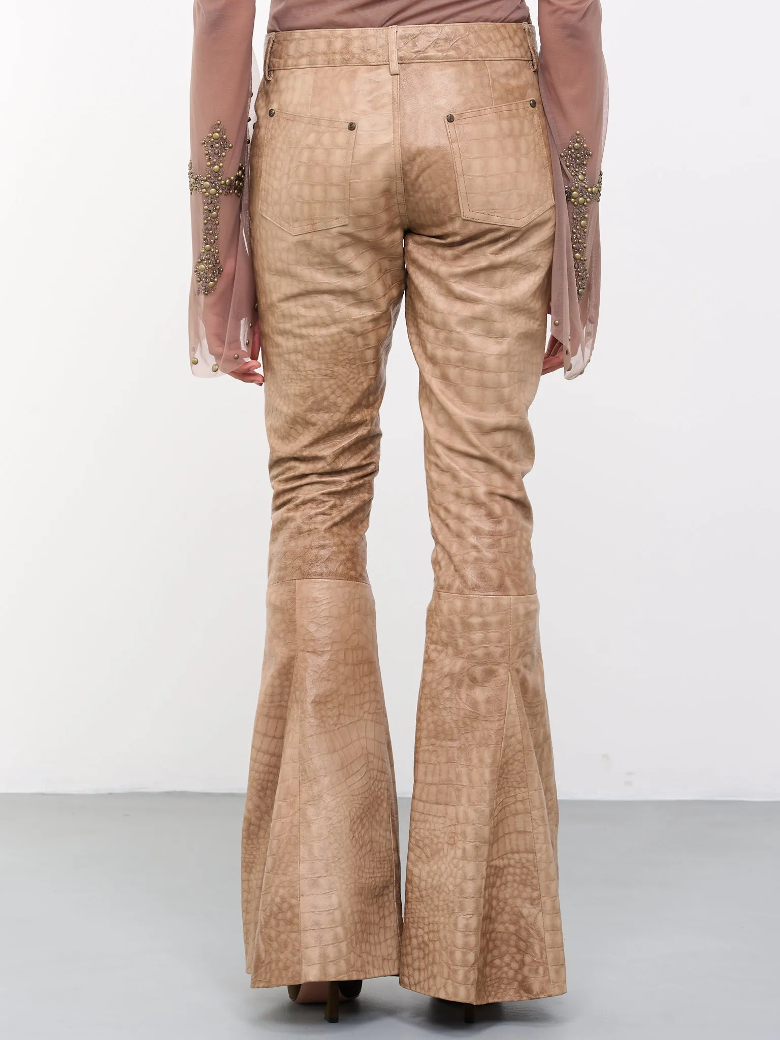 Bell Bottom Croc Pants (4L009A-C8235-WARM-SAND-OT) sold by lorenzo product image thumbnail 3