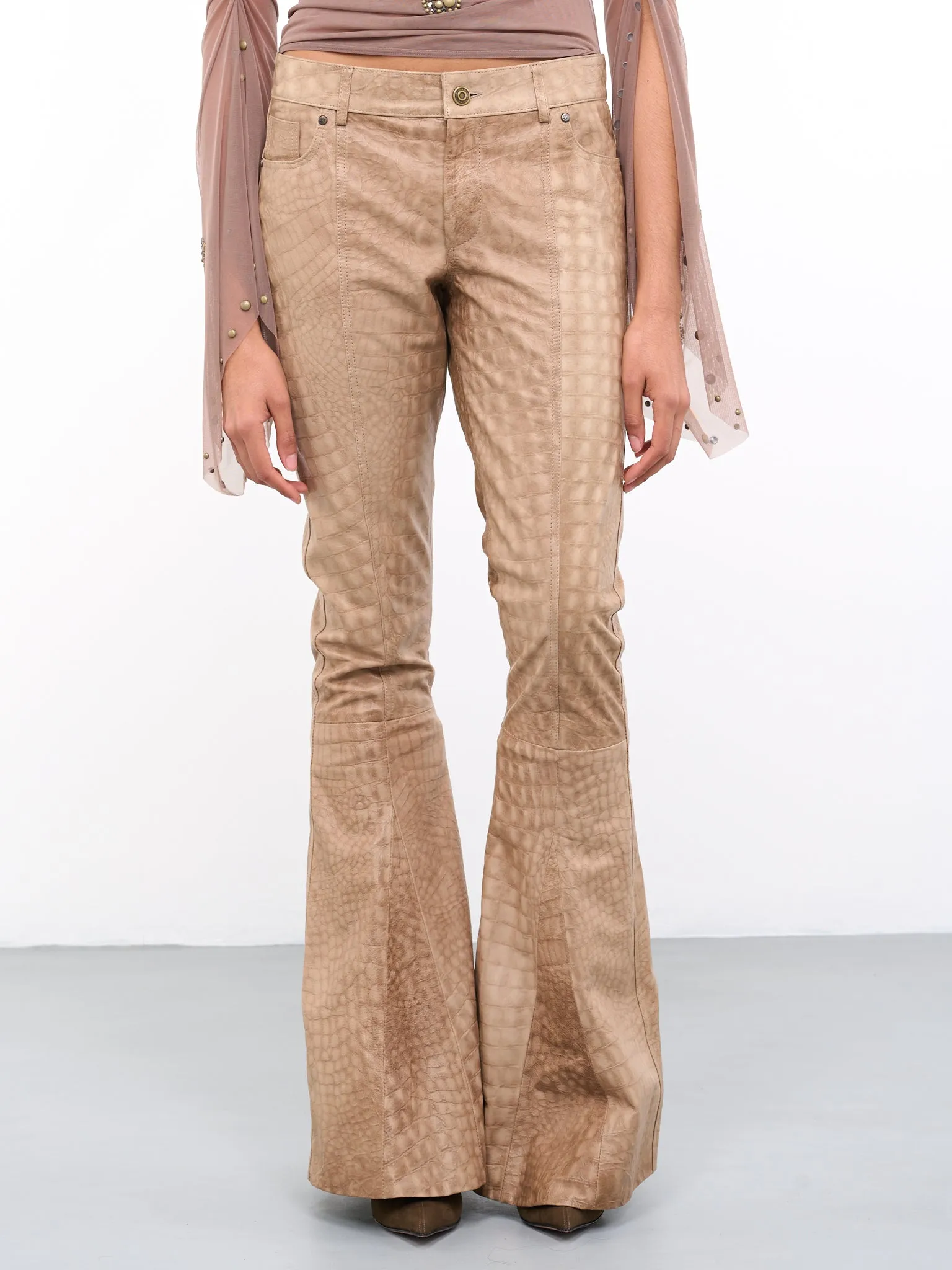 Bell Bottom Croc Pants (4L009A-C8235-WARM-SAND-OT) sold by lorenzo