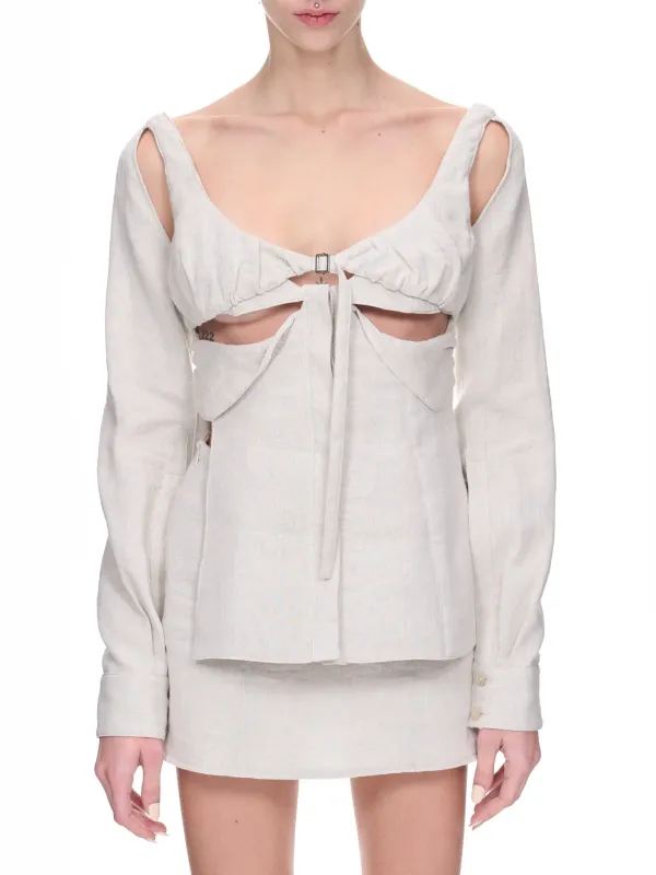 Cut-Out Chemise (EV020-Y002-SLATE) made by lorenzo