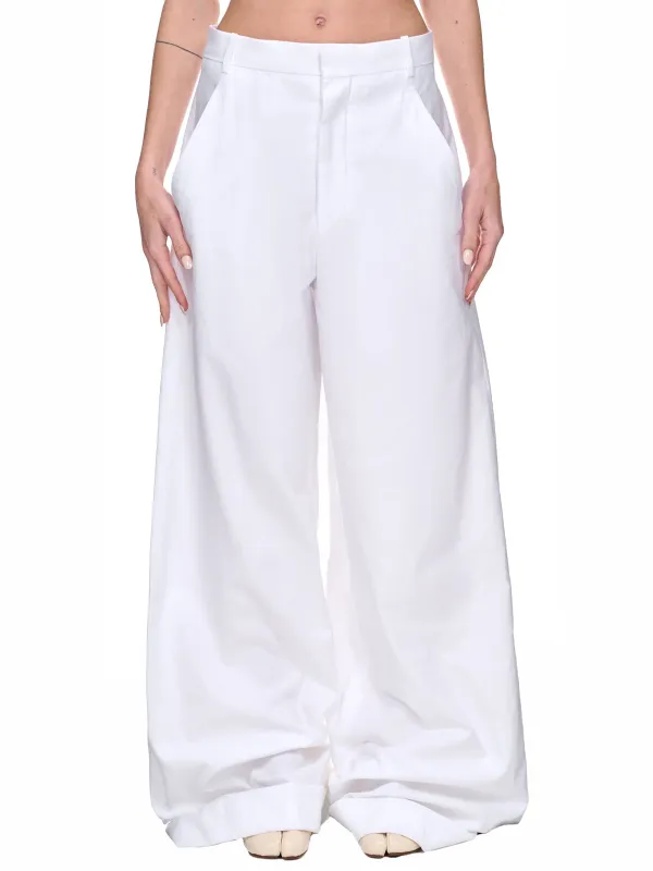 Dorothee Wide Trousers (2301-W-TR05-FA247-001-WHITE) sold by lorenzo