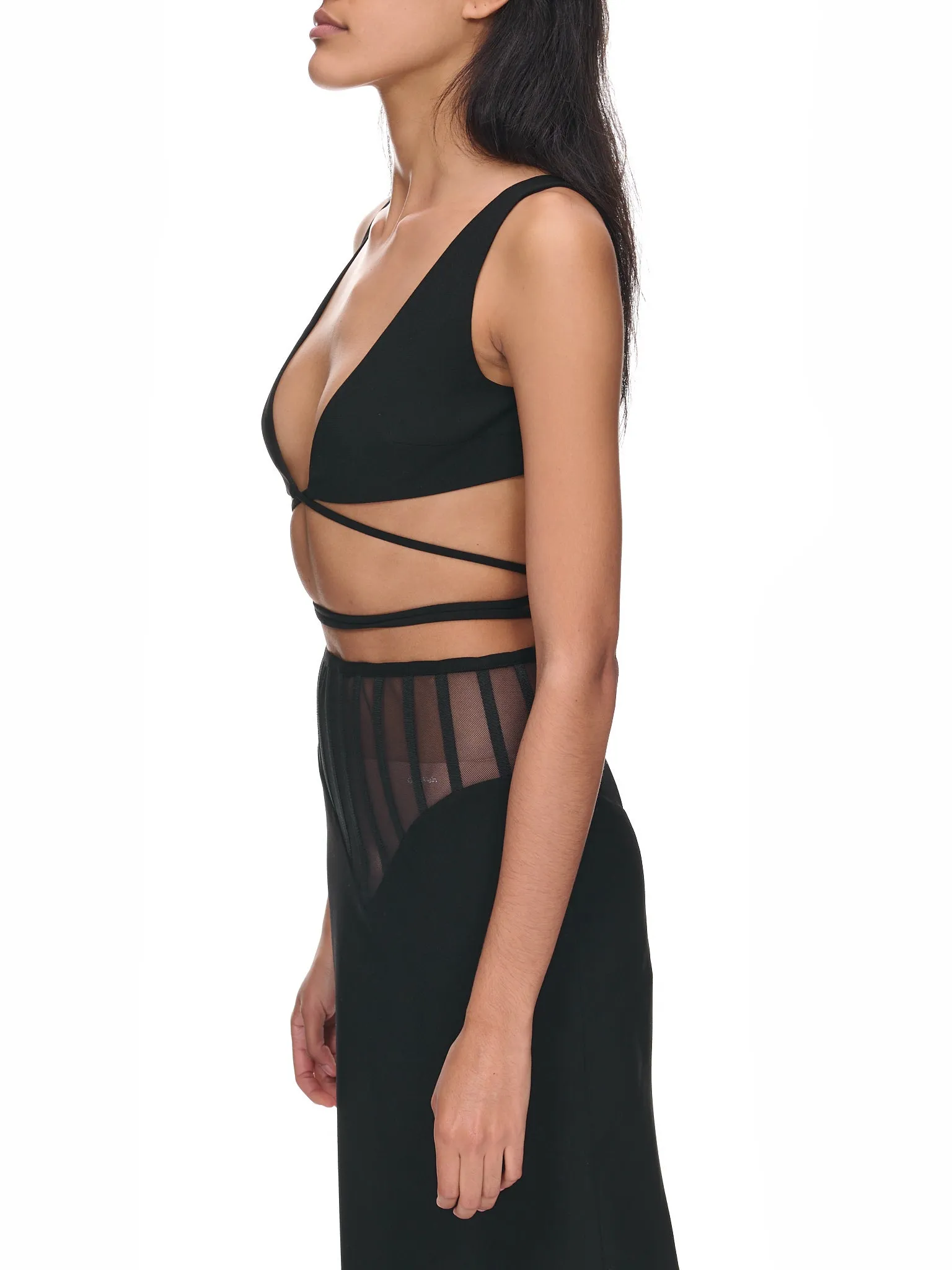 Lace Bra Top (02FW21-LACE-DOWN-BLACK) sold by lorenzo product image thumbnail 2