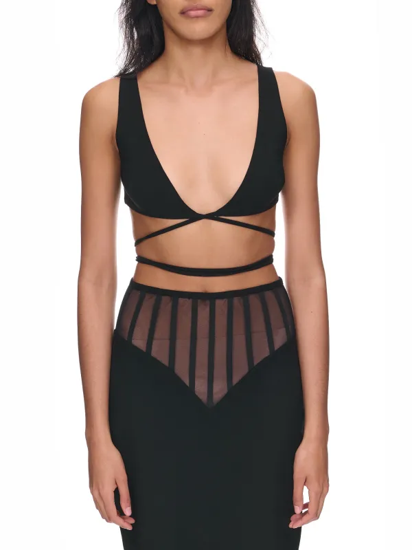 Lace Bra Top (02FW21-LACE-DOWN-BLACK) sold by lorenzo