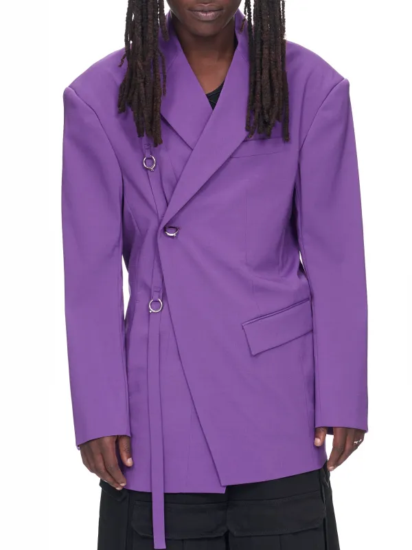 Asymmetric Ring Blazer (231-01-0301-PURPLE) sold by lorenzo