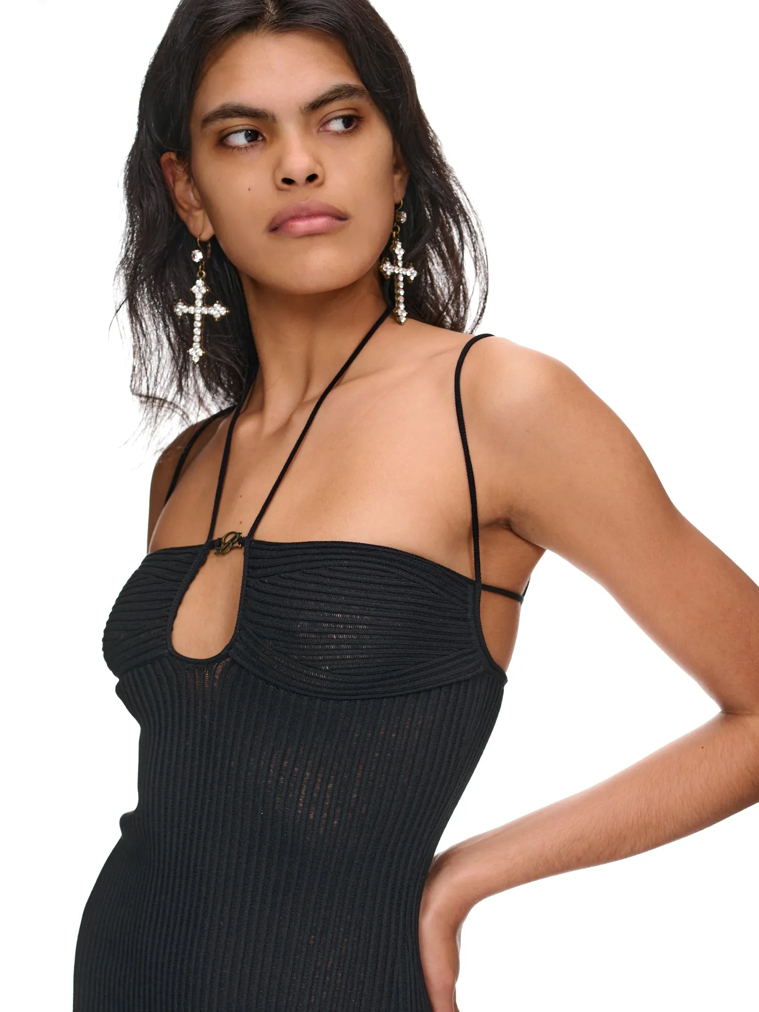 Rib Midi Dress (4A023A-N0990-NERO) sold by lorenzo product image thumbnail 4