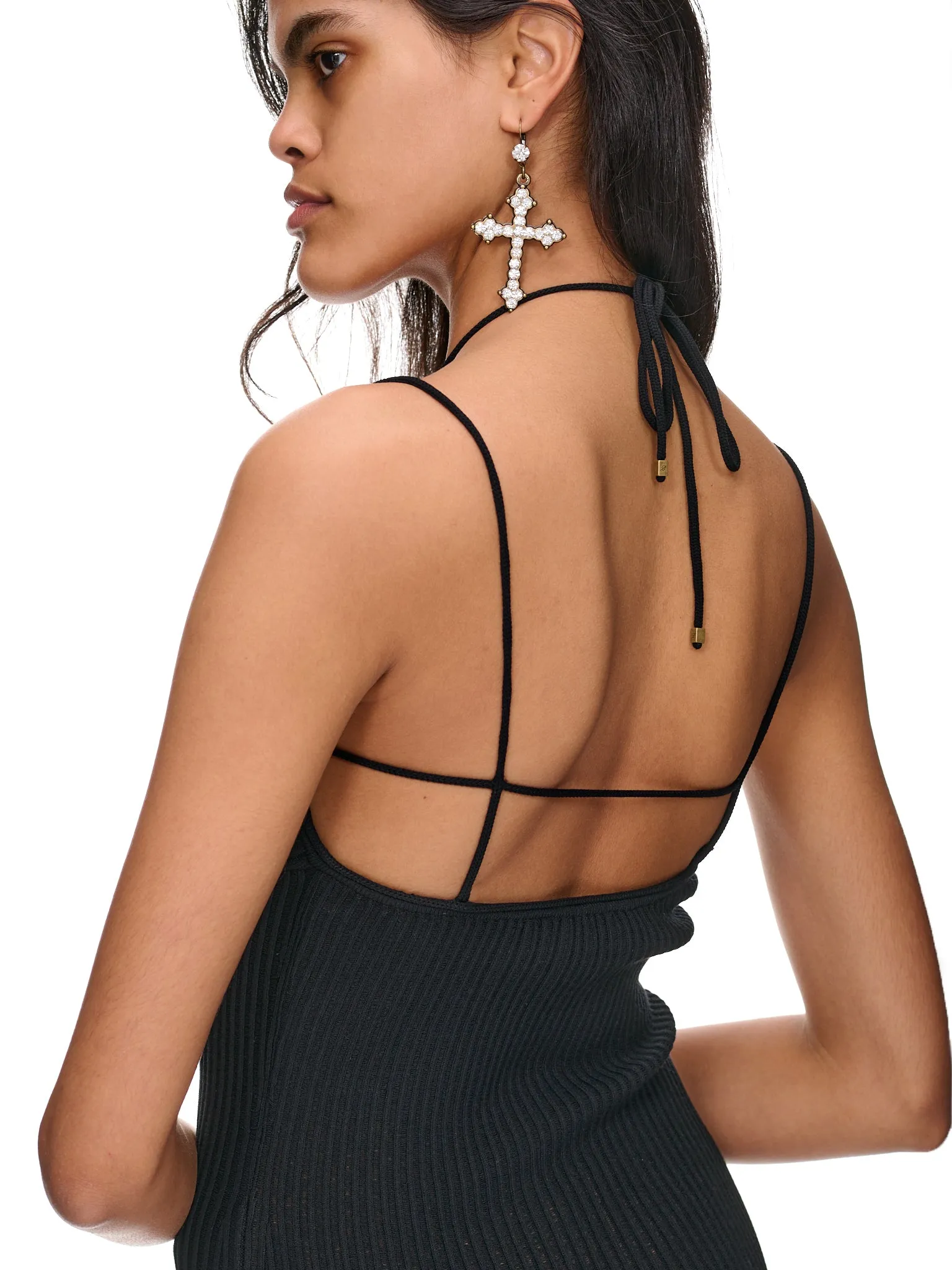 Rib Midi Dress (4A023A-N0990-NERO) sold by lorenzo product image thumbnail 5