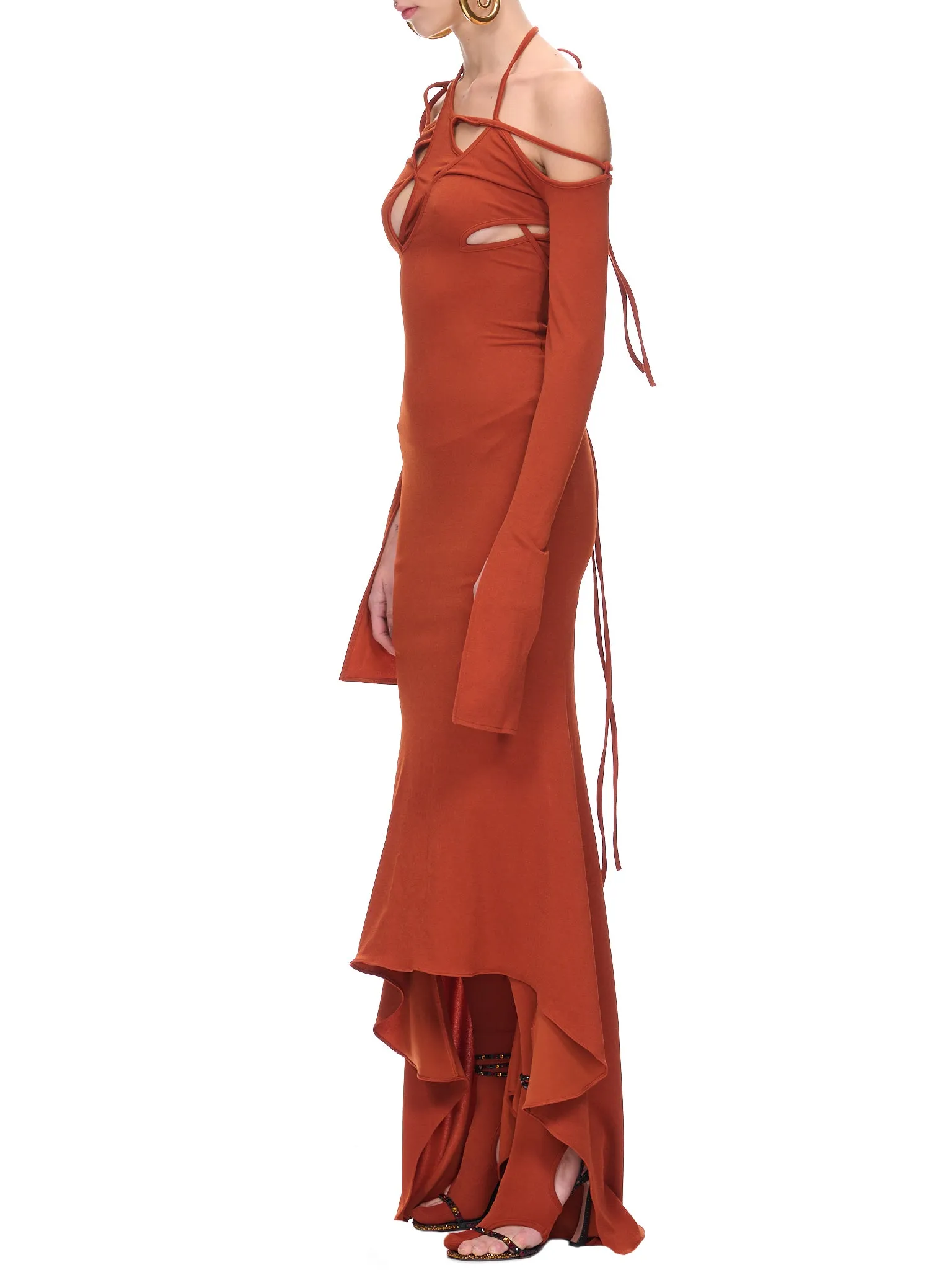 Armour Cable-Knit Dress (D007-BURNT-ORANGE) sold by lorenzo product image thumbnail 2