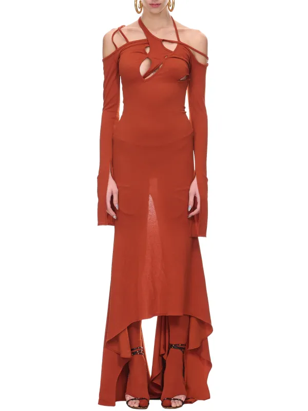 Armour Cable-Knit Dress (D007-BURNT-ORANGE) sold by lorenzo