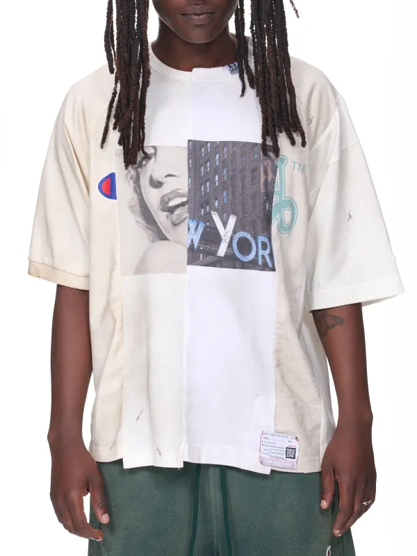 Paneled Vintage T-Shirt (A10TS651-WHITE) sold by lorenzo