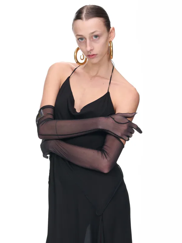 Tulle Gloves (GL10-1-BLACK) sold by lorenzo