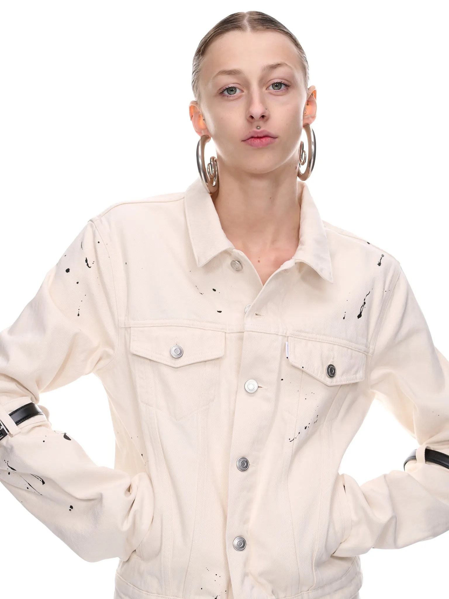 Hybrid Denim Jacket (COPBL10246-WHITE) sold by lorenzo product image thumbnail 4