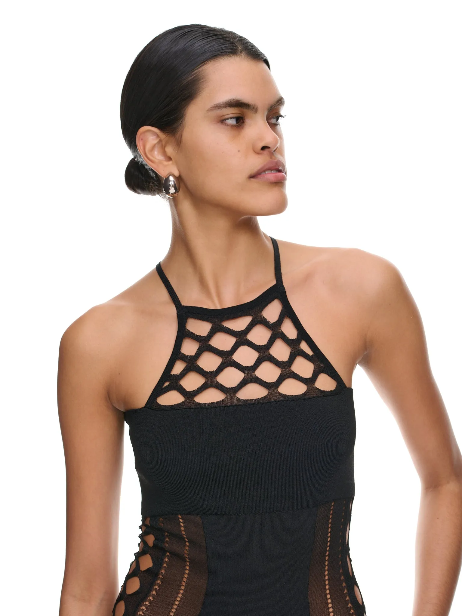 Hole Knit Bodysuit (FTC232-0705-BLACK) sold by lorenzo product image thumbnail 4