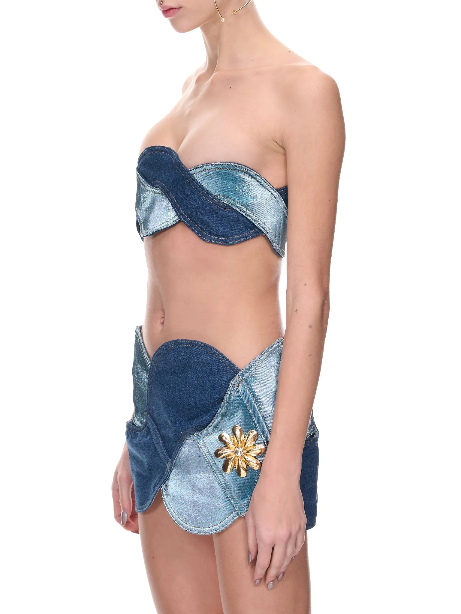 Denim Rope Bandeau Top (2301T02183-LIGHT-BLUE) sold by lorenzo product image thumbnail 2