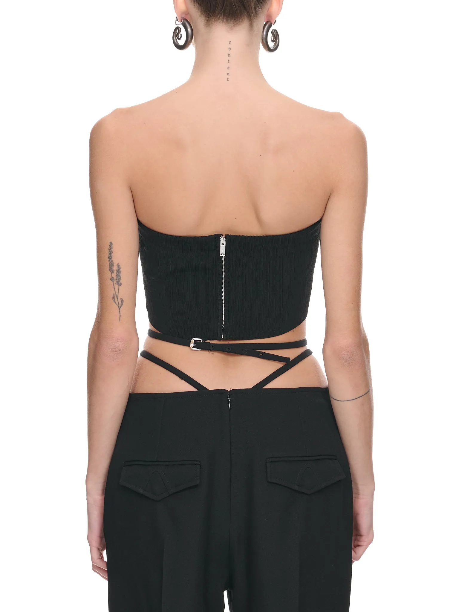 Rib V-Wire Corset Top (A7669R23-1000-BLACK) sold by lorenzo product image thumbnail 2